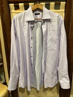 Hugo Boss Men’s Light Lavender Pinstripe Dress Shirt